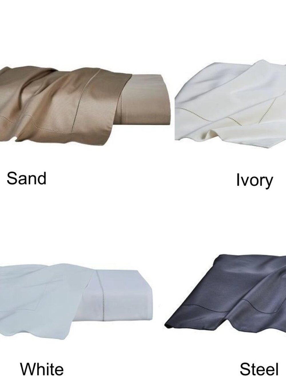 FRETTE MONZA SATEEN QUEEN 4-PIECE SHEET SET WHITE - Picture 3 of 3